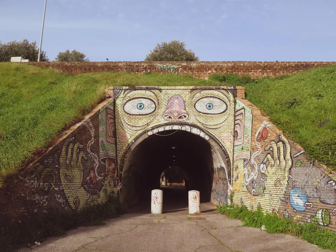 Sottopasso con murale al Quadraro, Roma